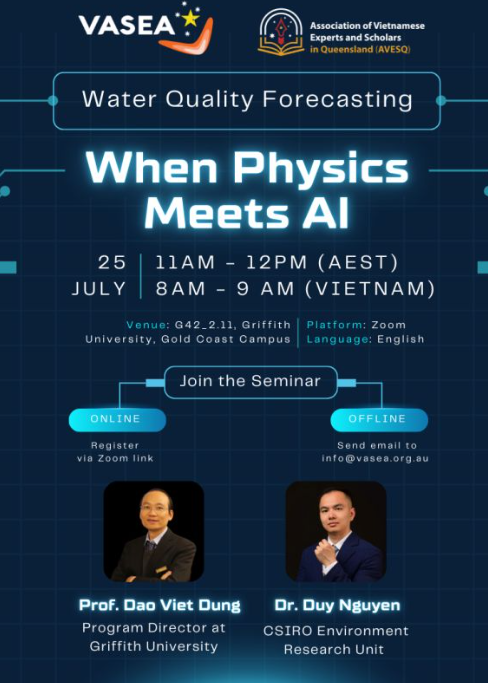 VASEA Online Water Quality Forecasting Webinar by Duy Nguyen (CSIRO), July 25th